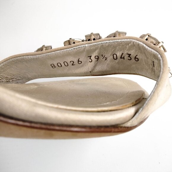 Giuseppe Zanotti Champagne Satin Jeweled Embellished Heels 39.5 9.5 - Picture 13 of 13